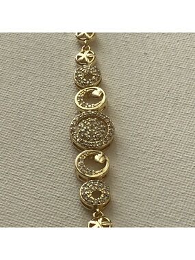 Gold-Tone Pave Disc Bracelet - Women Jewelry